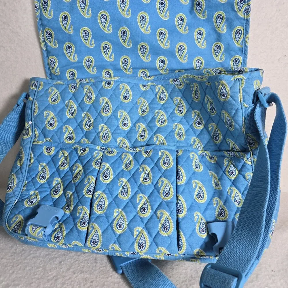 Vera Bradley Messenger Bag Bermuda Blue Shoulder Tote Hand Bag